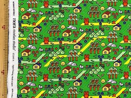 『nora.』シーチングプリント「NORA KUMA DOT」グリーン