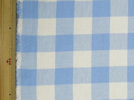 サンドウォッシュ ギンガムチェック(約３cmチェック)サックス