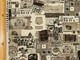 綿麻キャンバスプリント「TEA time」グレー系