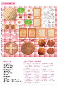 できたてパン屋さんのパネルシーチングプリント赤