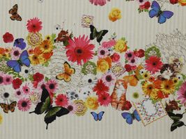 Candy Party シーチングプリント「ネコと蝶と花畑」その他