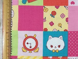 Saori Oguchi Fabric collection パッチワークガールのスケアープリントショッキングピンク系