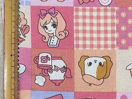 Saori Oguchi Fabric collection パッチワークガールのスケアープリントペールピンク系