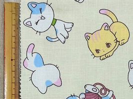 Saori Oguchi Fabric collection キュートキャットのスケアープリントアイボリー