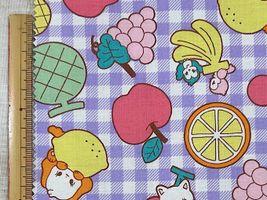 Saori Oguchi Fabric collection アニマル＆フルーツのスケアープリントラベンダー