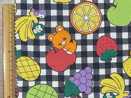 Saori Oguchi Fabric collection アニマル＆フルーツのスケアープリントブラック