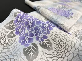 注染染め・綿麻先染め縞ぼかし「あじさい」_拡大イメージ