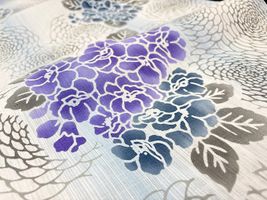 注染染め・綿麻先染め縞ぼかし「あじさい」_拡大イメージ