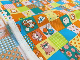 Saori Oguchi Fabric collection パッチワークガールのスケアープリント_拡大イメージ