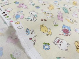 Saori Oguchi Fabric collection キュートキャットのスケアープリント_拡大イメージ