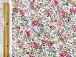 【現品限り特価】ツイルプリント「クラシックローズ」オフホワイト