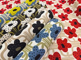 綿麻キャンバスプリント「つながるフラワー」_拡大イメージ