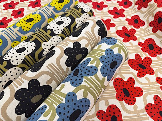 綿麻キャンバスプリント「つながるフラワー」