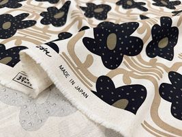 綿麻キャンバスプリント「つながるフラワー」_拡大イメージ