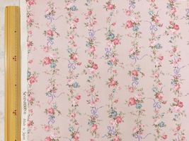 【現品限り特価】ツイルプリント「ローズボーダー」ピンク