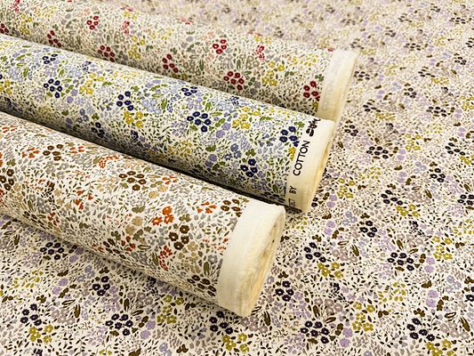 コットンこばやし ナチュラルトーンの花柄ブロードプリント