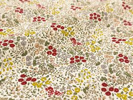 コットンこばやし ナチュラルトーンの花柄ブロードプリントレッド系