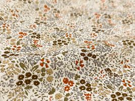 コットンこばやし ナチュラルトーンの花柄ブロードプリントオレンジ系