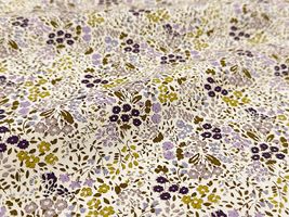コットンこばやし ナチュラルトーンの花柄ブロードプリントパープル系