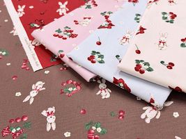 青木美沙子×クラシカルモダン オックスプリント「ラビットチェリー2」_拡大イメージ