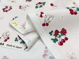 青木美沙子×クラシカルモダン オックスプリント「ラビットチェリー2」_拡大イメージ