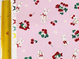 青木美沙子×クラシカルモダン オックスプリント「ラビットチェリー2」_拡大イメージ