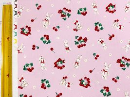 青木美沙子×クラシカルモダン オックスプリント「ラビットチェリー2」_拡大イメージ