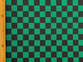 お買い得価格の 格子模様のクールクロスニットグリーン×黒