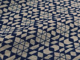 【現品限り特価】Exclusive Collection 三角タイルのダブルガーゼレースネイビー系