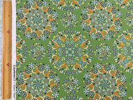 【現品限り特価】YUWA Cotorienneオックスプリント「フラワーシーフ」グリーン