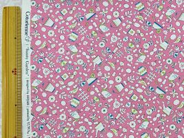 【現品限り特価】YUWA Cotorienneオックスプリント「サニーガーデン」ピンク