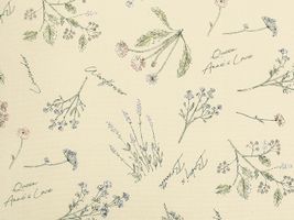 オックスプリント「フレンチボタニカル」ペールグレー