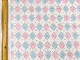 オックスプリント「アーガイルチェック/ARGYLE」くすみピンク系