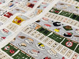 コットンこばやし綿麻キャンバスプリント「回転寿司猫」_拡大イメージ