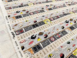 コットンこばやし綿麻キャンバスプリント「回転寿司猫」_拡大イメージ