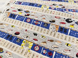 コットンこばやし綿麻キャンバスプリント「回転寿司猫」_拡大イメージ