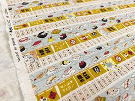 コットンこばやし綿麻キャンバスプリント「回転寿司猫」_拡大イメージ