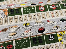 コットンこばやし綿麻キャンバスプリント「回転寿司猫」_拡大イメージ