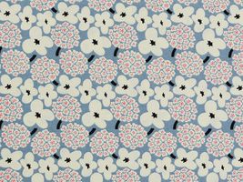 コットンこばやしブロードプリント「ミニブーケ」ブルーグレー系