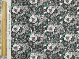 コットンこばやし 北欧調アートフラワーのブロードプリントグリーン