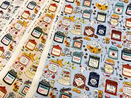 コットンこばやし綿麻キャンバスプリント「猫のお茶会」_拡大イメージ