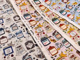 コットンこばやし綿麻キャンバスプリント「猫のお茶会」_拡大イメージ