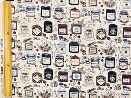 コットンこばやし綿麻キャンバスプリント「猫のお茶会」_拡大イメージ