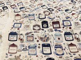 コットンこばやし綿麻キャンバスプリント「猫のお茶会」_拡大イメージ