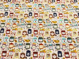 コットンこばやし綿麻キャンバスプリント「猫のお茶会」_拡大イメージ