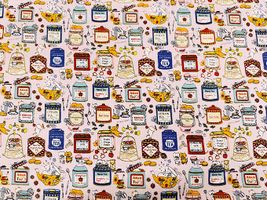 コットンこばやし綿麻キャンバスプリント「猫のお茶会」_拡大イメージ