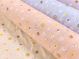 やわらかダブルガーゼプリント「まんまるアニマルズ」_拡大イメージ
