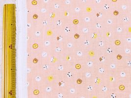 やわらかダブルガーゼプリント「まんまるアニマルズ」_拡大イメージ