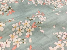 コットンこばやし サザンクロスプリント「桜文様」ペールブルー