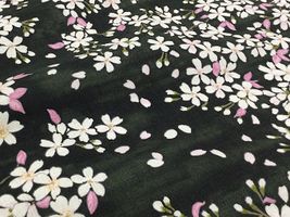 コットンこばやし サザンクロスプリント「桜文様」ブラック